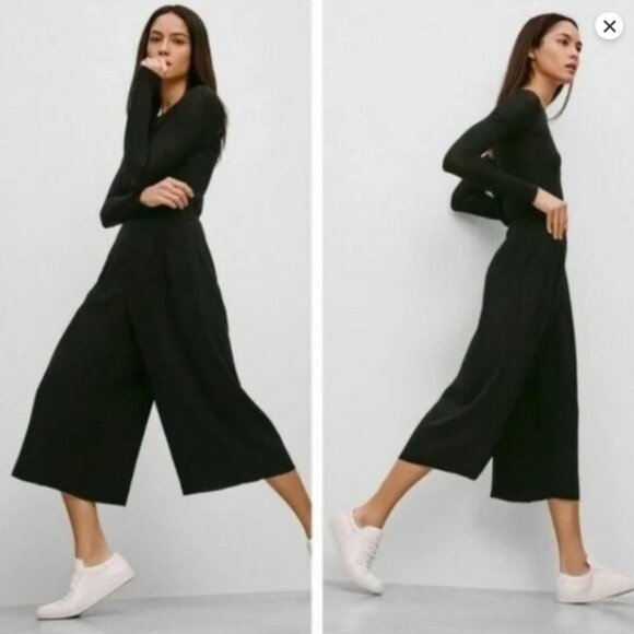 Aritzia Babaton Luiz Culottes Mocha Brown XXS | Wide-Leg Cropped Pant‎ - Picture 15 of 16